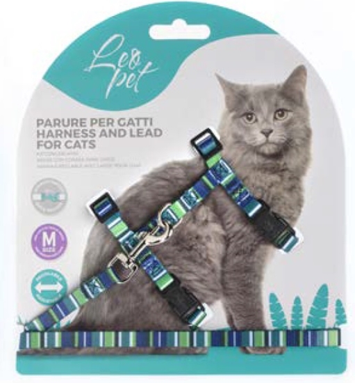 Picture of Printed Stripes fancy cat harness and leash